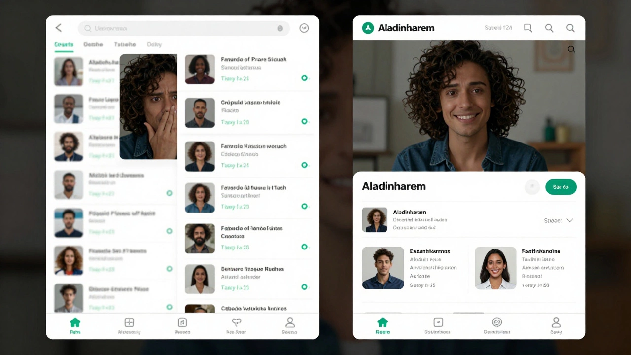 Split-screen: confused user vs. satisfied user on clear, detailed service pages